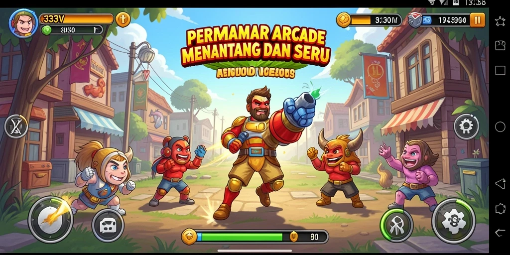 Tampilan seru dari gameplay 333V dengan tantangan arcade.