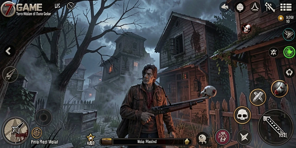 Gameplay menakutkan di 7GAME dengan atmosfer mencekam.
