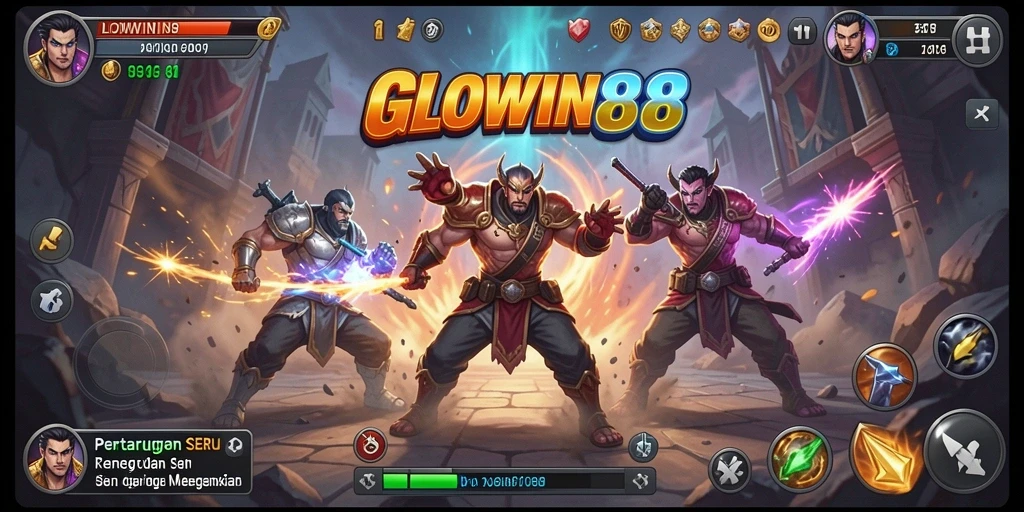 Tampilan screenshot GLOWIN88 menampilkan aksi pertarungan seru.