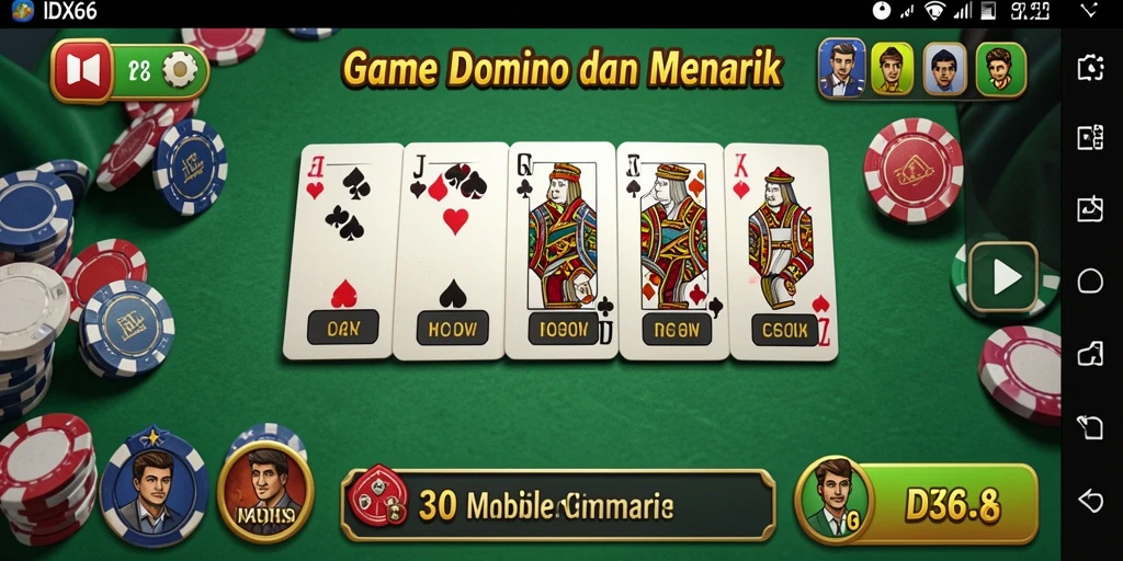 Tampilan gameplay seru dalam permainan Domino IDX66.
