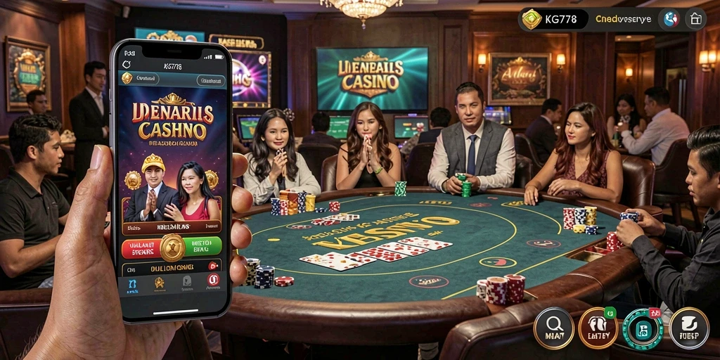 Tampilan gameplay Live Casino yang menarik dengan dealer profesional dan interaksi langsung.