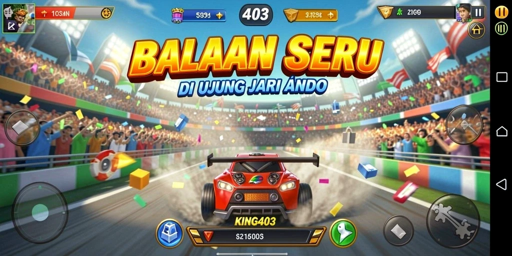 Screenshot KING403 menampilkan momen balapan yang mendebarkan.