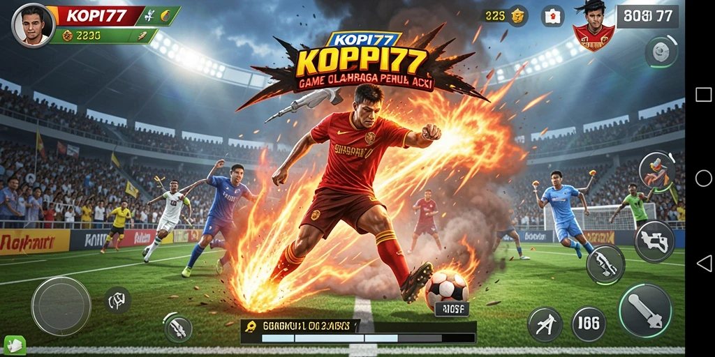 Tangkapan layar gameplay KOPI77 yang menunjukkan pertandingan olahraga yang seru.
