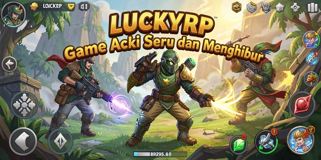 Gameplay intens dari LUCKYRP dengan karakter dan arena menantang.