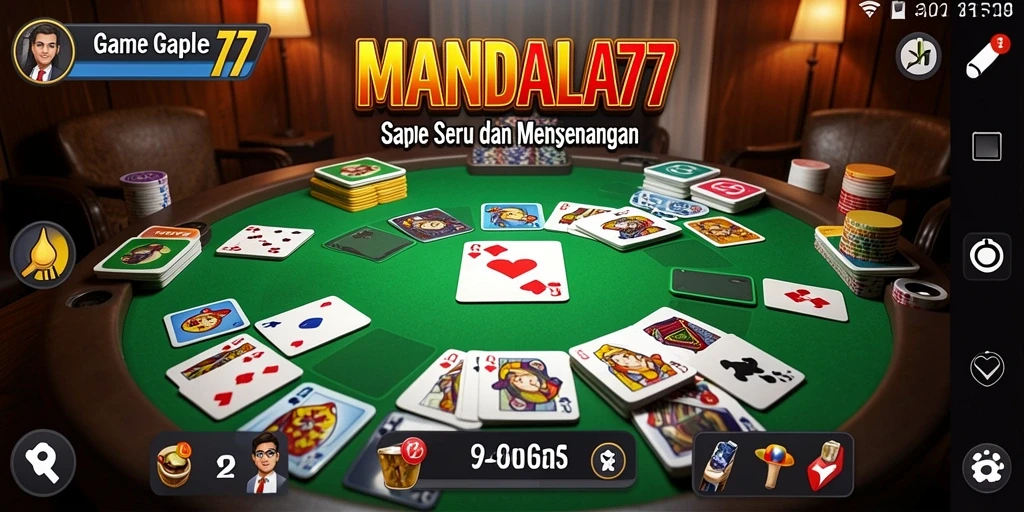 Screenshot gameplay MANDALA77 yang menampilkan keseruan bermain Gaple.