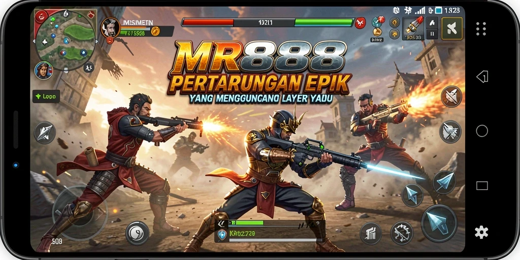 Gameplay seru di MR888 dengan karakter bertarung di arena penuh aksi.