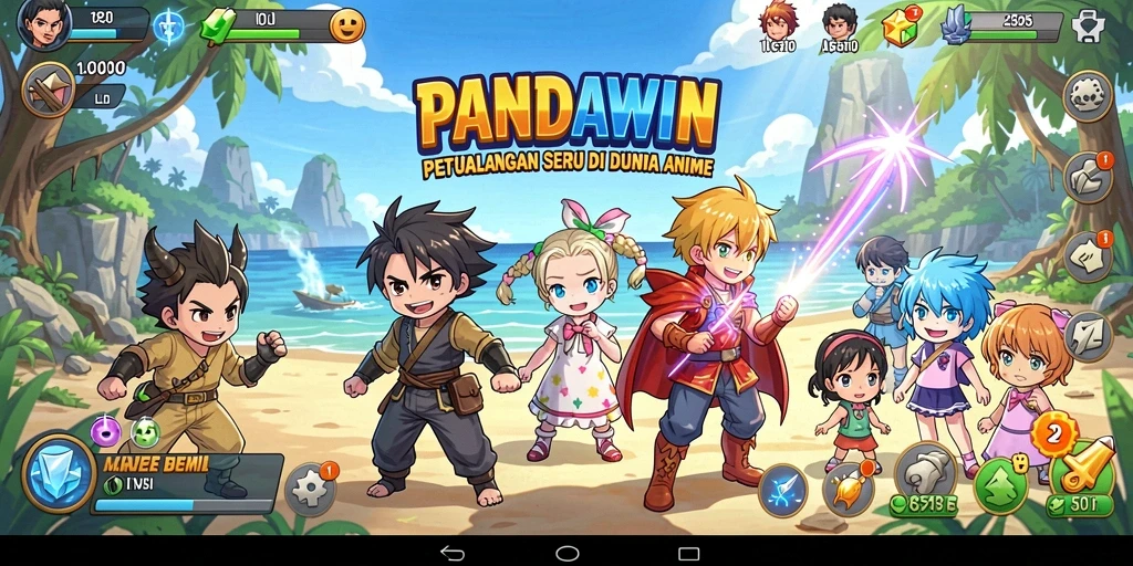 Screeshot utama gameplay <strong>PANDAWIN</strong> dengan visual anime yang memukau.