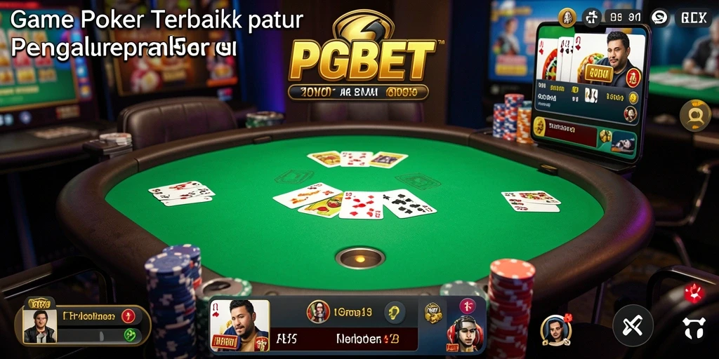 Tampilan layar permainan poker yang menarik dan interaktif.