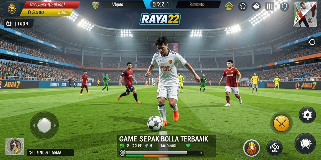 Tampilan gameplay RAYA22 dengan aksi menegangkan di lapangan.