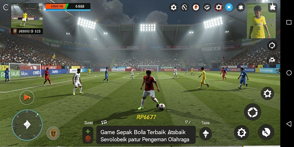 Tampilan gameplay menarik dari RP6677 dengan aksi sepak bola yang menegangkan.