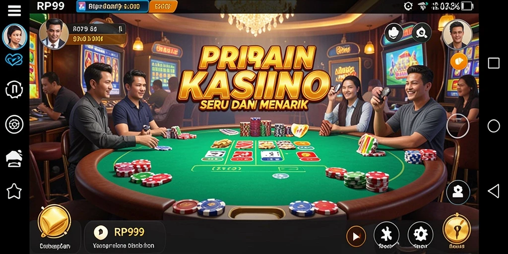 Tampilan gameplay seru dalam aplikasi Kasino RP99.