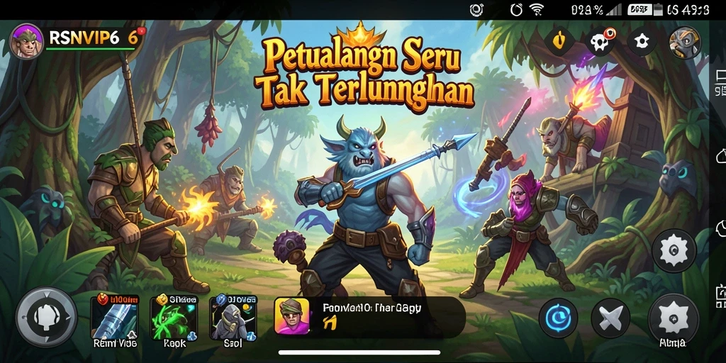 Screenshot gameplay RSNVIP6 menunjukkan petualangan seru di dunia fantasi.