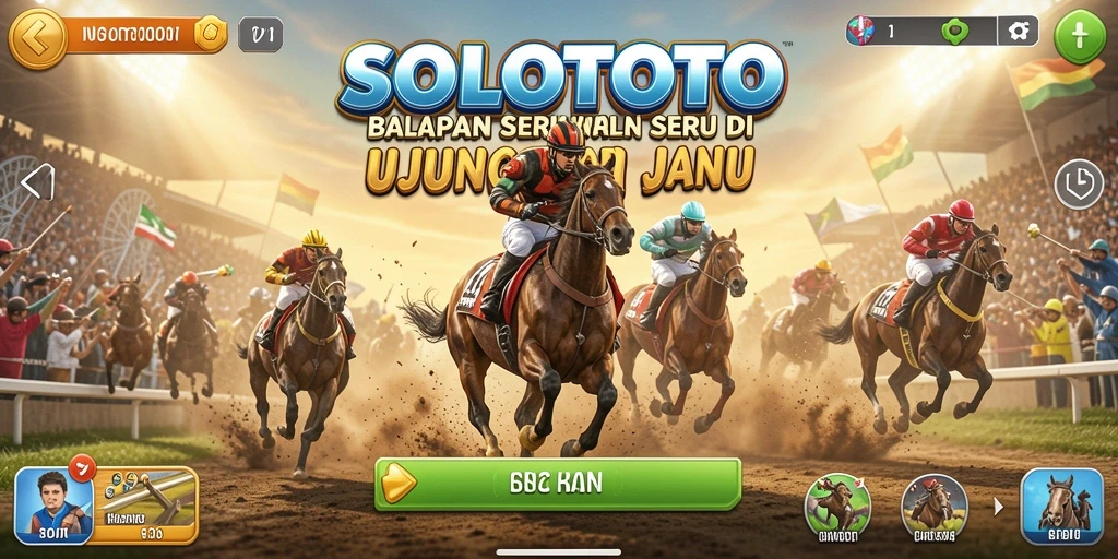 Screenshot gameplay SOLOTOTO dengan lintasan balapan yang mendebarkan.