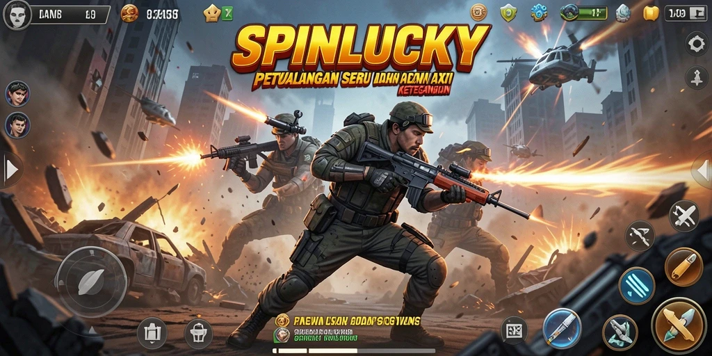Menampilkan gameplay SPINLUCKY yang memacu adrenalin dan penuh aksi.