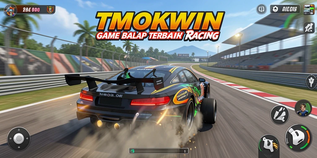 Tampilan gameplay balap yang seru dan mendebarkan.