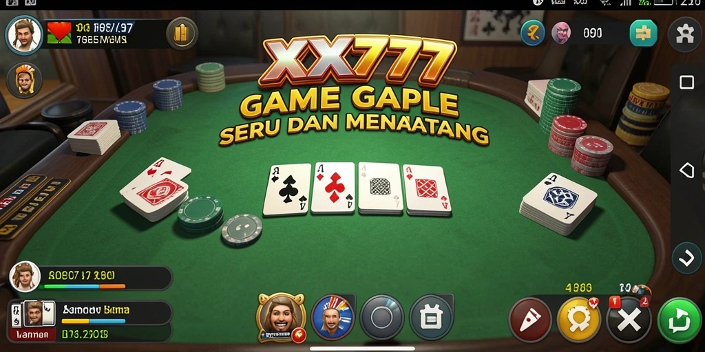 Tampilan screenshot utama XXX777 dengan gameplay Gaple yang menarik.