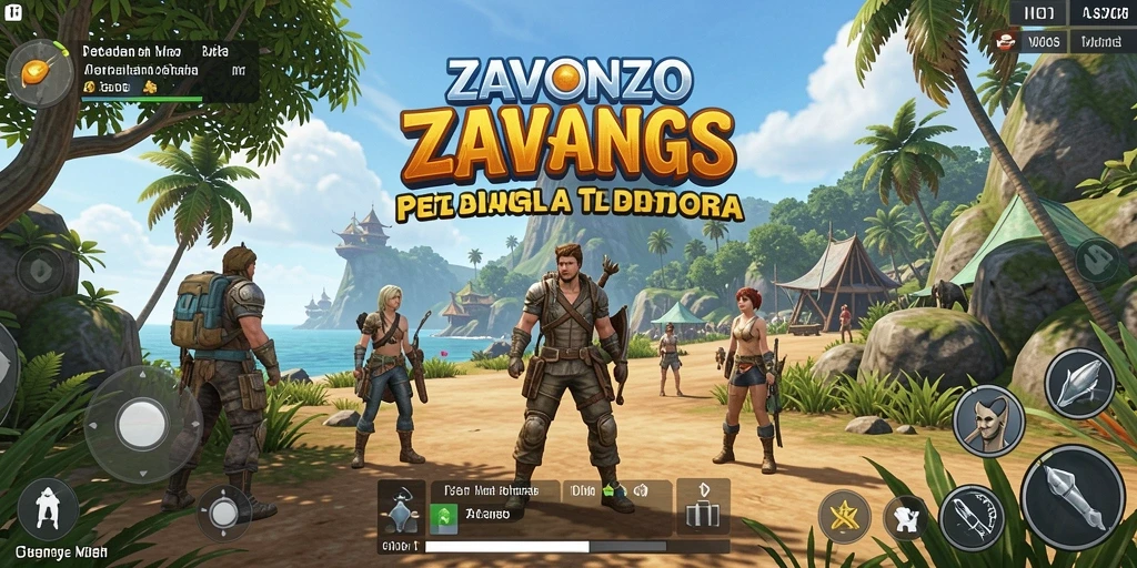Screenshot gameplay ZAVONZO yang menampilkan eksplorasi dunia terbuka.